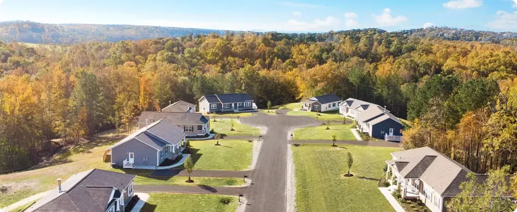 Overhead shot of neighborhood built by Clayton Development Group