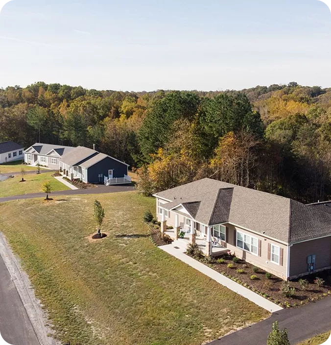 Overhead shot of neighborhood built by Clayton Development Group