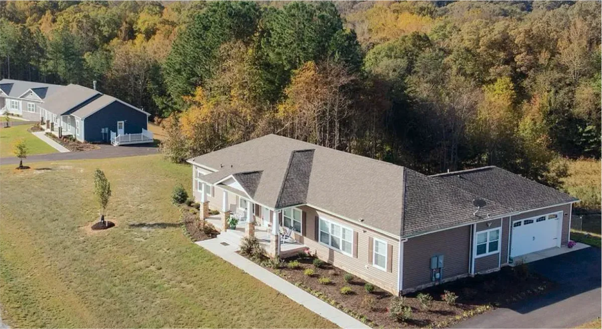Overhead shot of home built by Clayton.